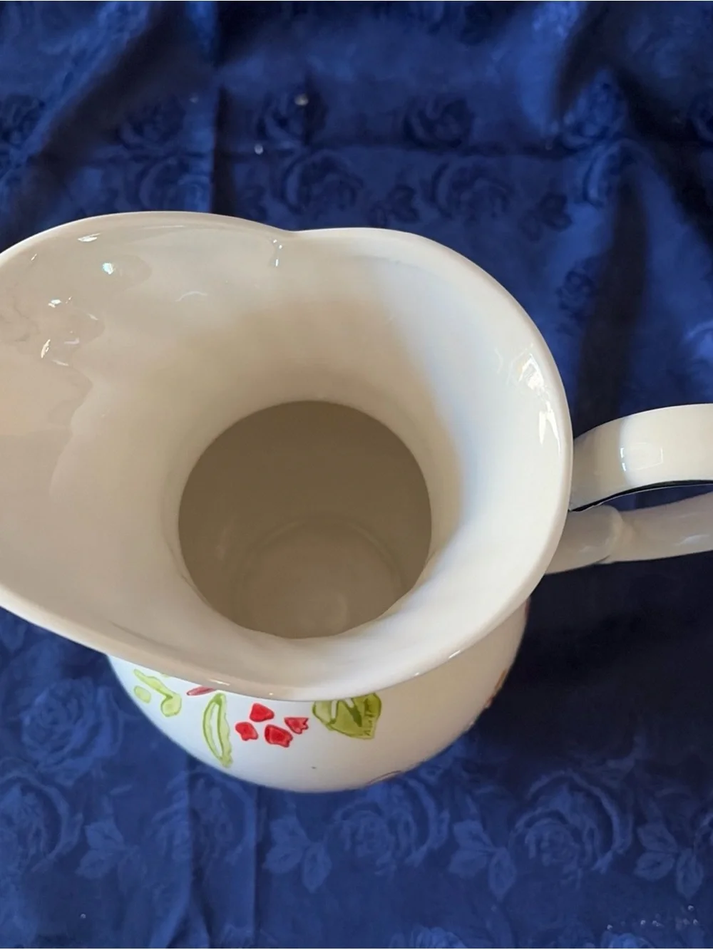 Dutch Wax 9”-2 Quart Ceramic Pitcher W/Flower Print